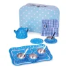 Blue Polka Dot Tin Tea Set