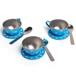 Blue Polka Dot Tin Tea Set