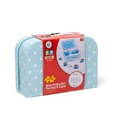 Blue Polka Dot Tin Tea Set