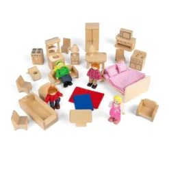 Doll Family and Furniture - DAMAGED BOX