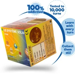French Planets Solar System Statistics Cube Book