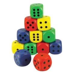 Giant Dice Coloured (Pack of 12)