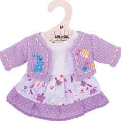 Lilac Dress and Cardigan (for Size Medium Doll)