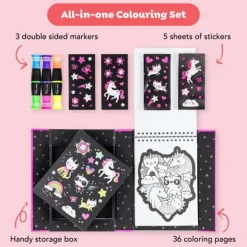 Neon Colouring Set - Unicorns and Friends