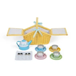 Picnic Set in Yellow Basket