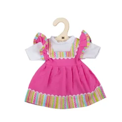 Pink dress with striped trim (for Size Medium Doll)