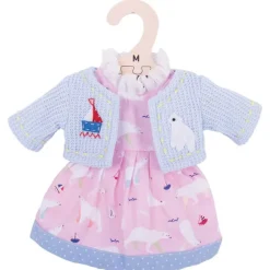 Polar Bear Pink Dress (for Size Medium Doll)