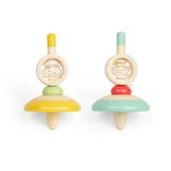 Pull String Spinning Tops - Light Blue, Yellow