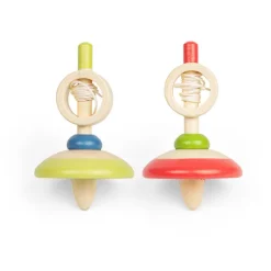 Pull String Spinning Tops - Red, Green
