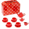 Red Polka Dot Porcelain Tea Set