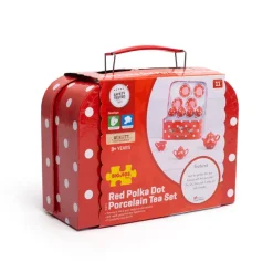 Red Polka Dot Porcelain Tea Set