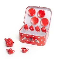 Red Polka Dot Porcelain Tea Set