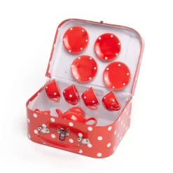 Red Polka Dot Porcelain Tea Set