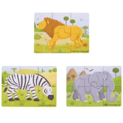 Safari (6 Piece Puzzles) - 3 Puzzles