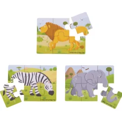 Safari (6 Piece Puzzles) - 3 Puzzles