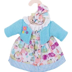 Turquoise Cardigan and Dress (for Size Medium Doll)