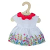White floral dress with red collar (for Size Large Doll)